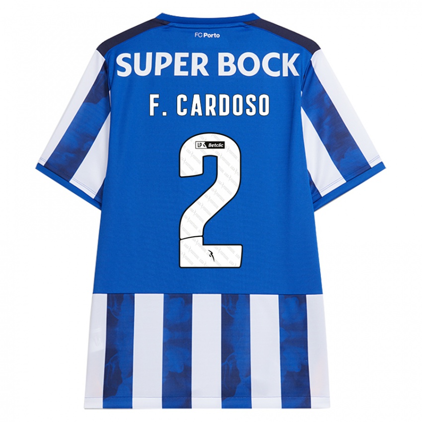 Bambino Maglia Fabio Cardoso #2 Blu Bianco Kit Gara Home 2024/25 Maglietta