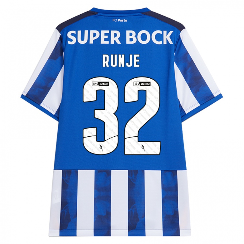 Bambino Maglia Roko Runje #32 Blu Bianco Kit Gara Home 2024/25 Maglietta