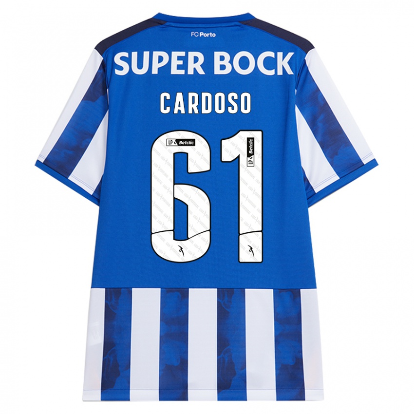 Bambino Maglia Ivan Cardoso #61 Blu Bianco Kit Gara Home 2024/25 Maglietta