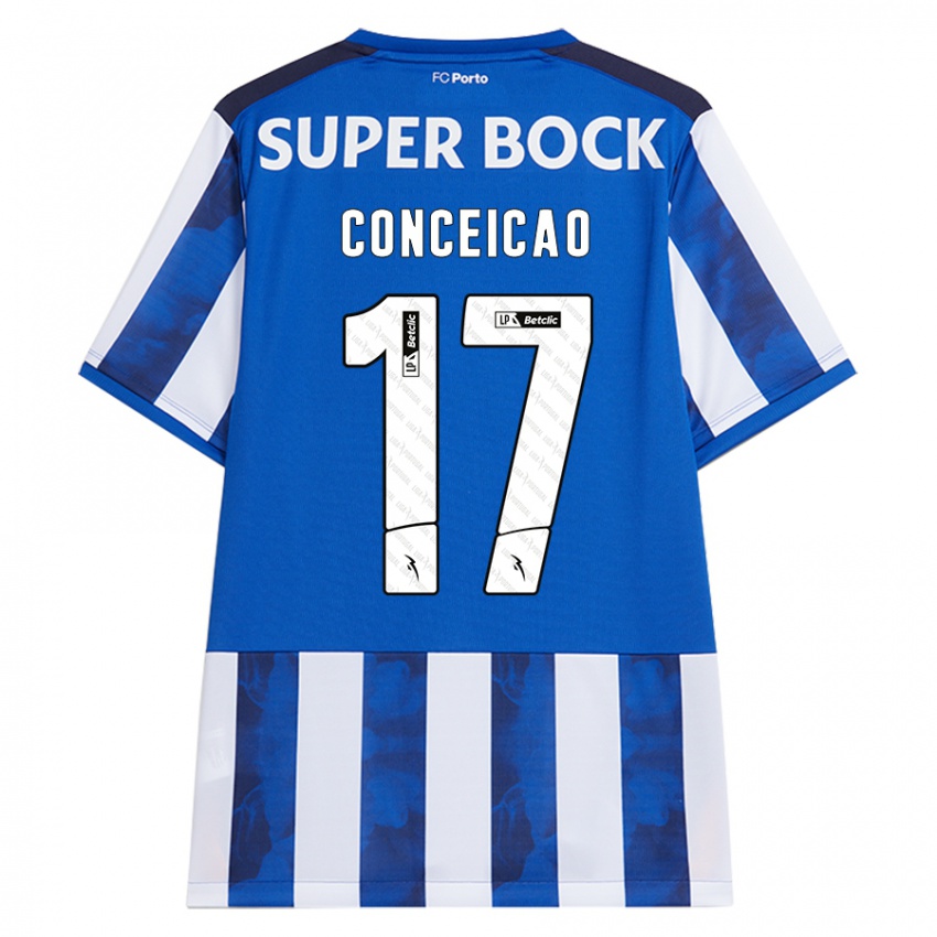 Bambino Maglia Rodrigo Conceicao #17 Blu Bianco Kit Gara Home 2024/25 Maglietta