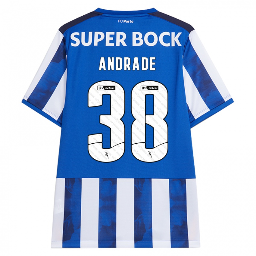 Bambino Maglia Fernando Andrade #38 Blu Bianco Kit Gara Home 2024/25 Maglietta