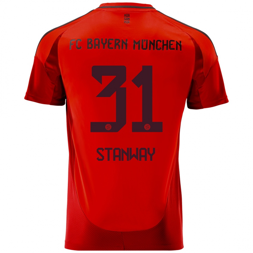 Bambino Maglia Georgia Stanway #31 Rosso Kit Gara Home 2024/25 Maglietta