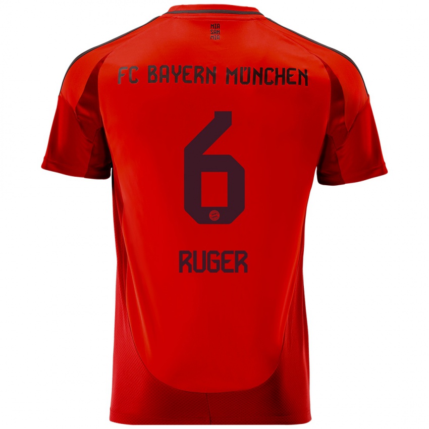 Bambino Maglia Kurt Ruger #6 Rosso Kit Gara Home 2024/25 Maglietta