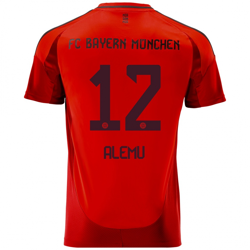 Bambino Maglia Liul Alemu #12 Rosso Kit Gara Home 2024/25 Maglietta