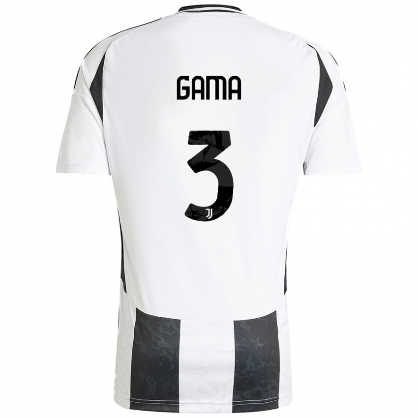 Bambino Maglia Sara Gama #3 Bianco Nero Kit Gara Home 2024/25 Maglietta