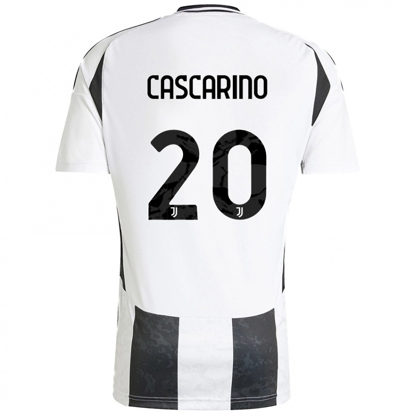 Bambino Maglia Estelle Cascarino #20 Bianco Nero Kit Gara Home 2024/25 Maglietta