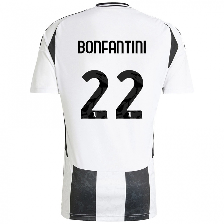 Bambino Maglia Agnese Bonfantini #22 Bianco Nero Kit Gara Home 2024/25 Maglietta