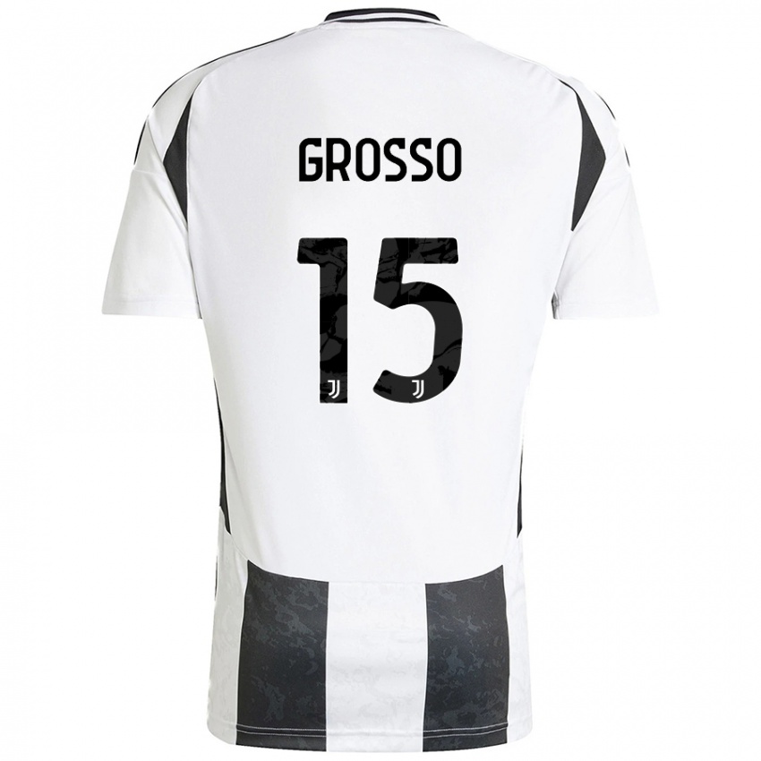 Bambino Maglia Julia Grosso #15 Bianco Nero Kit Gara Home 2024/25 Maglietta