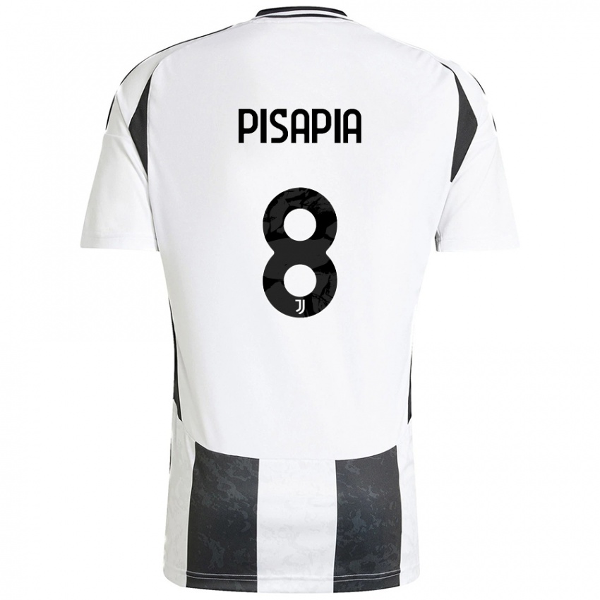 Bambino Maglia Luciano Pisapia #8 Bianco Nero Kit Gara Home 2024/25 Maglietta