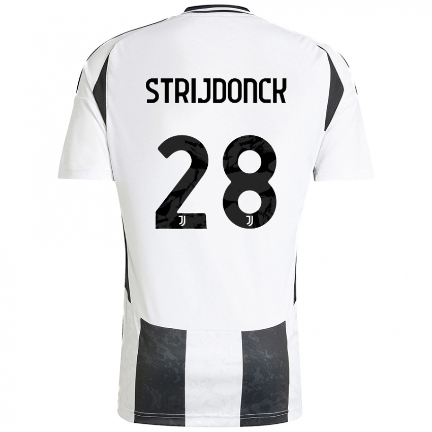 Bambino Maglia Bayron Strijdonck #28 Bianco Nero Kit Gara Home 2024/25 Maglietta