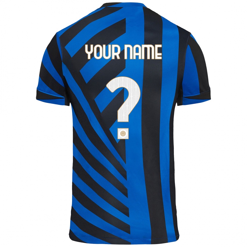 Bambino Maglia Il Tuo Nome #0 Blu Nero Kit Gara Home 2024/25 Maglietta