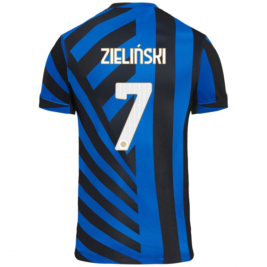 Bambino Maglia Piotr Zielinski #7 Blu Nero Kit Gara Home 2024/25 Maglietta