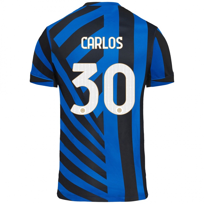 Bambino Maglia Carlos Augusto #30 Blu Nero Kit Gara Home 2024/25 Maglietta