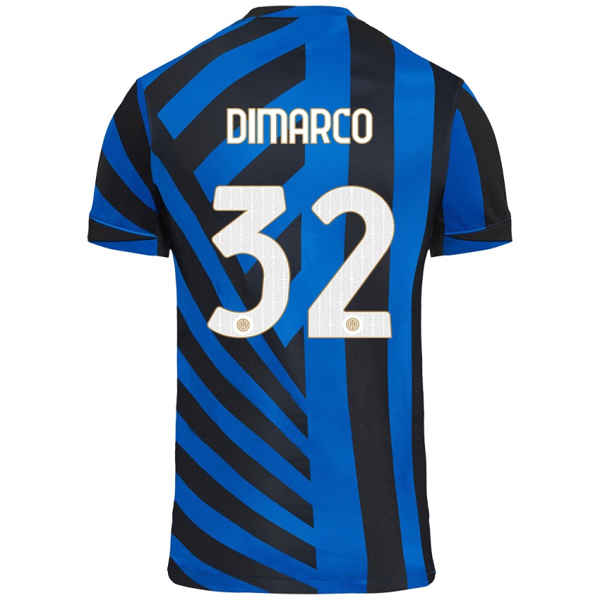 Bambino Maglia Federico Dimarco #32 Blu Nero Kit Gara Home 2024/25 Maglietta