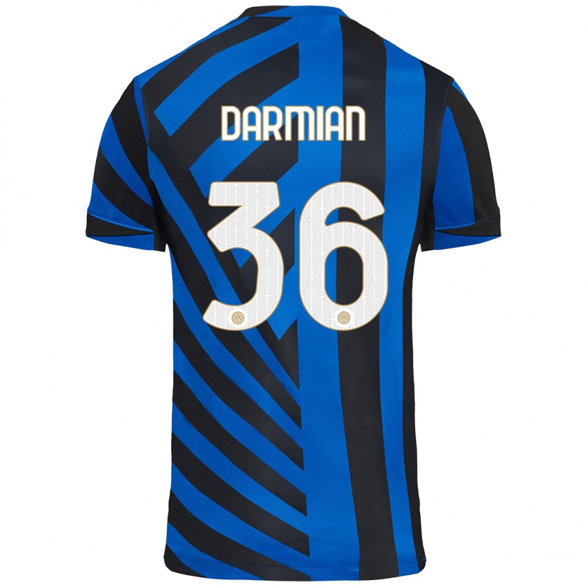 Bambino Maglia Matteo Darmian #36 Blu Nero Kit Gara Home 2024/25 Maglietta