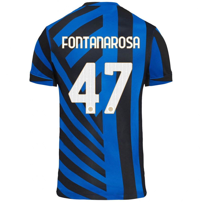 Bambino Maglia Alessandro Fontanarosa #47 Blu Nero Kit Gara Home 2024/25 Maglietta