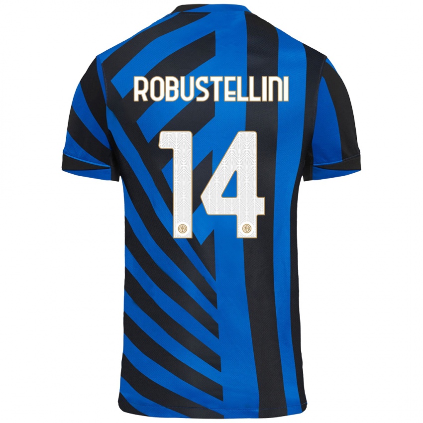 Bambino Maglia Chiara Robustellini #14 Blu Nero Kit Gara Home 2024/25 Maglietta