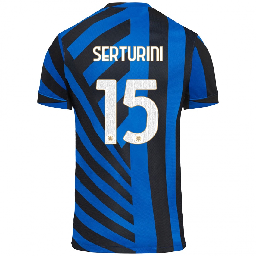 Bambino Maglia Annamaria Serturini #15 Blu Nero Kit Gara Home 2024/25 Maglietta