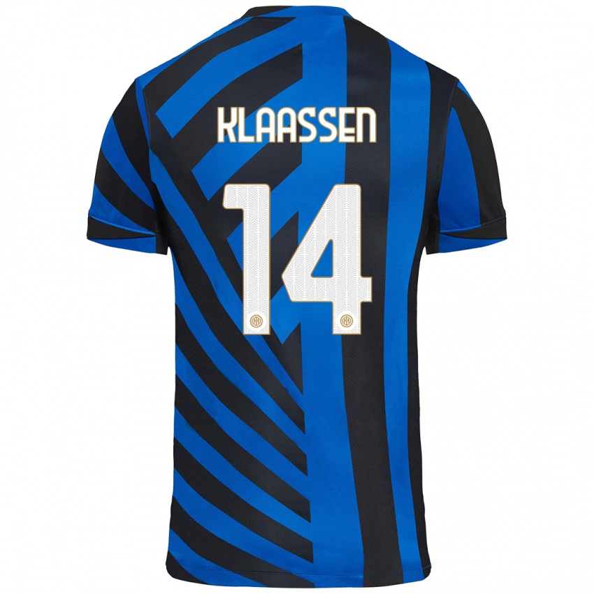 Bambino Maglia Davy Klaassen #14 Blu Nero Kit Gara Home 2024/25 Maglietta