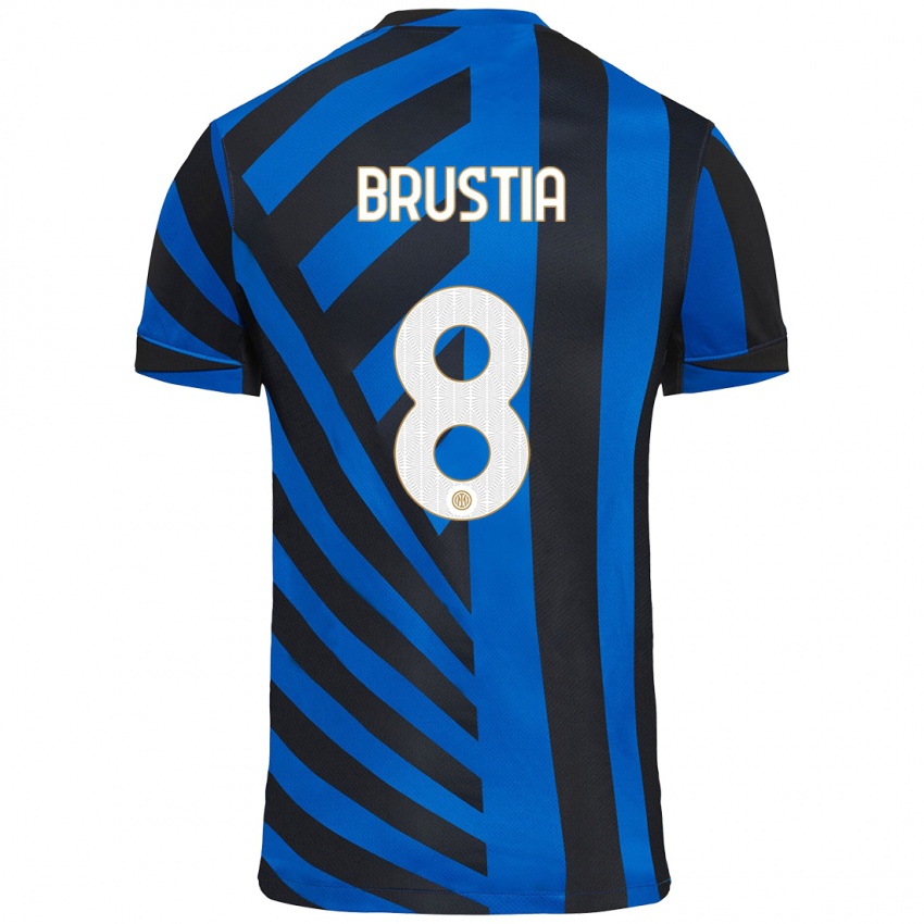 Bambino Maglia Martina Brustia #8 Blu Nero Kit Gara Home 2024/25 Maglietta