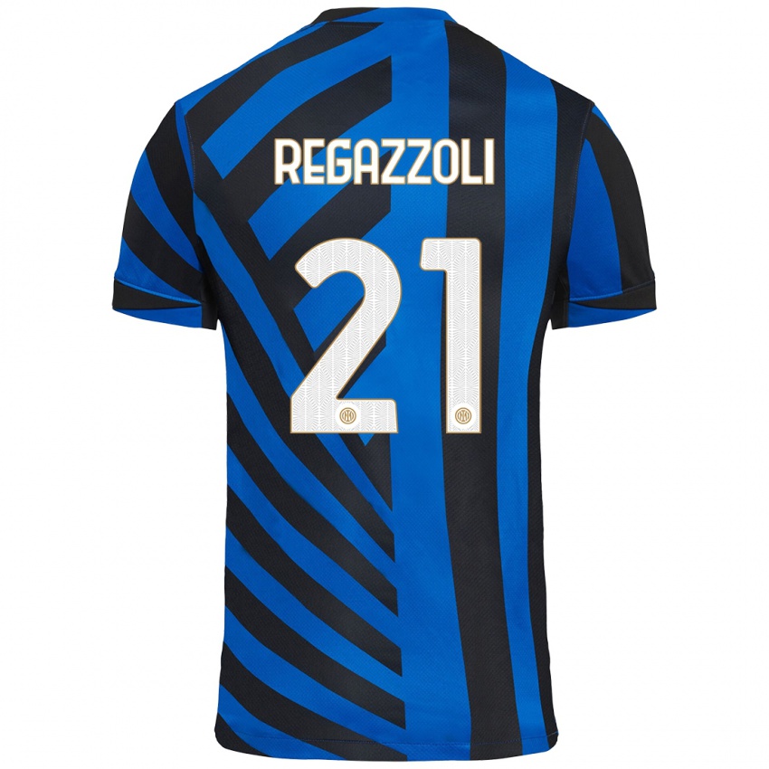 Bambino Maglia Alice Regazzoli #21 Blu Nero Kit Gara Home 2024/25 Maglietta