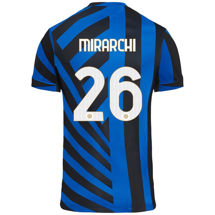 Bambino Maglia Mattia Mirarchi #26 Blu Nero Kit Gara Home 2024/25 Maglietta