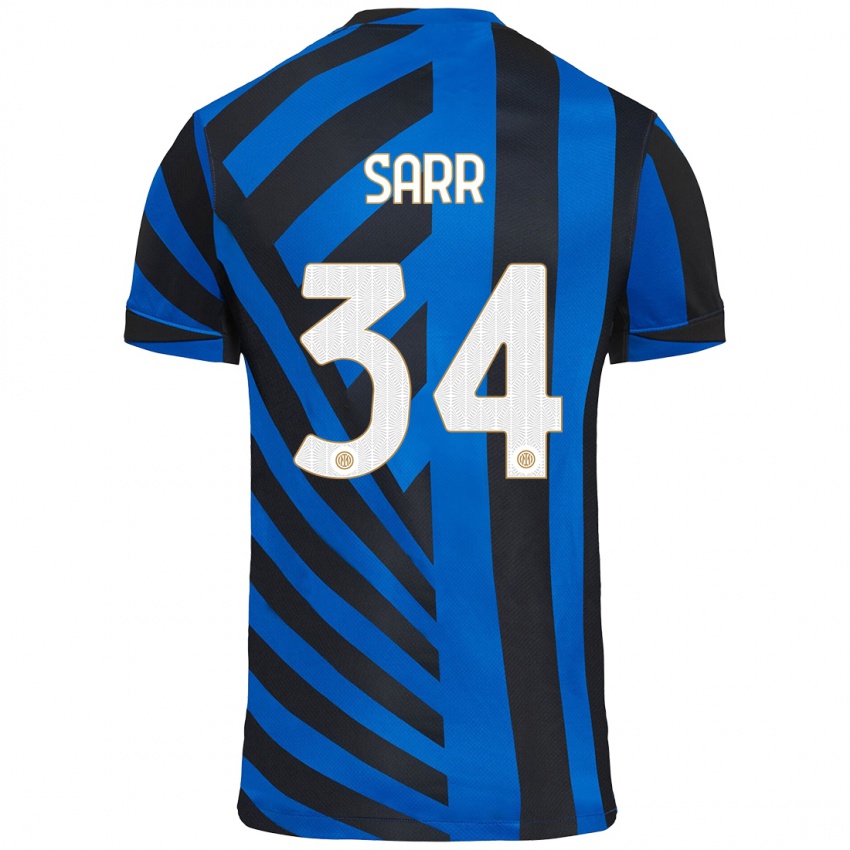 Bambino Maglia Amadou Sarr #34 Blu Nero Kit Gara Home 2024/25 Maglietta