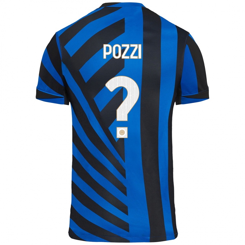 Bambino Maglia Andrea Pozzi #0 Blu Nero Kit Gara Home 2024/25 Maglietta