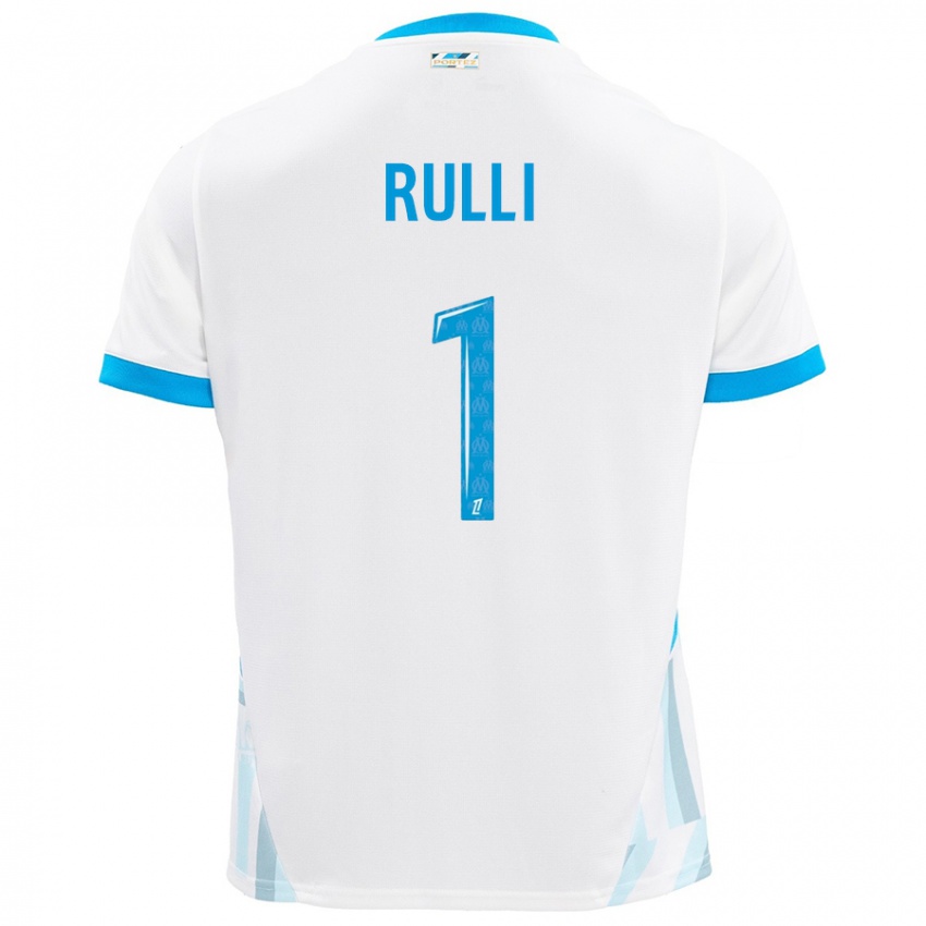 Bambino Maglia Gerónimo Rulli #1 Bianco Azzurro Kit Gara Home 2024/25 Maglietta