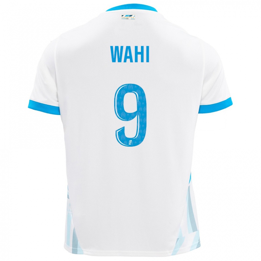 Bambino Maglia Elye Wahi #9 Bianco Azzurro Kit Gara Home 2024/25 Maglietta