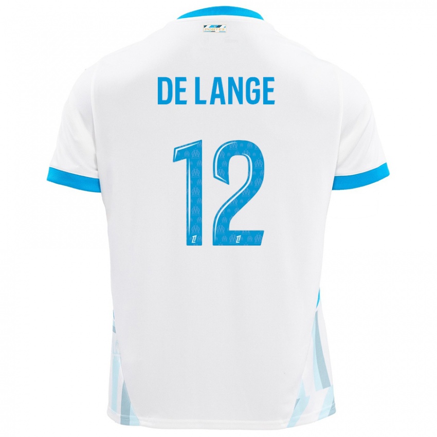 Bambino Maglia Jeffrey De Lange #12 Bianco Azzurro Kit Gara Home 2024/25 Maglietta