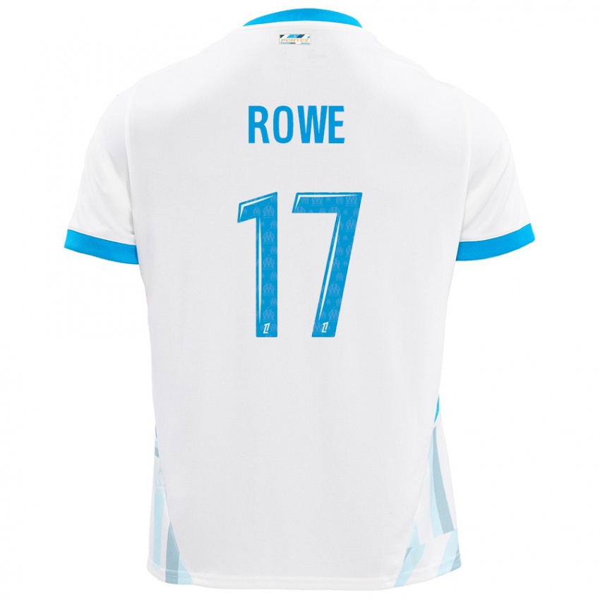 Bambino Maglia Jonathan Rowe #17 Bianco Azzurro Kit Gara Home 2024/25 Maglietta