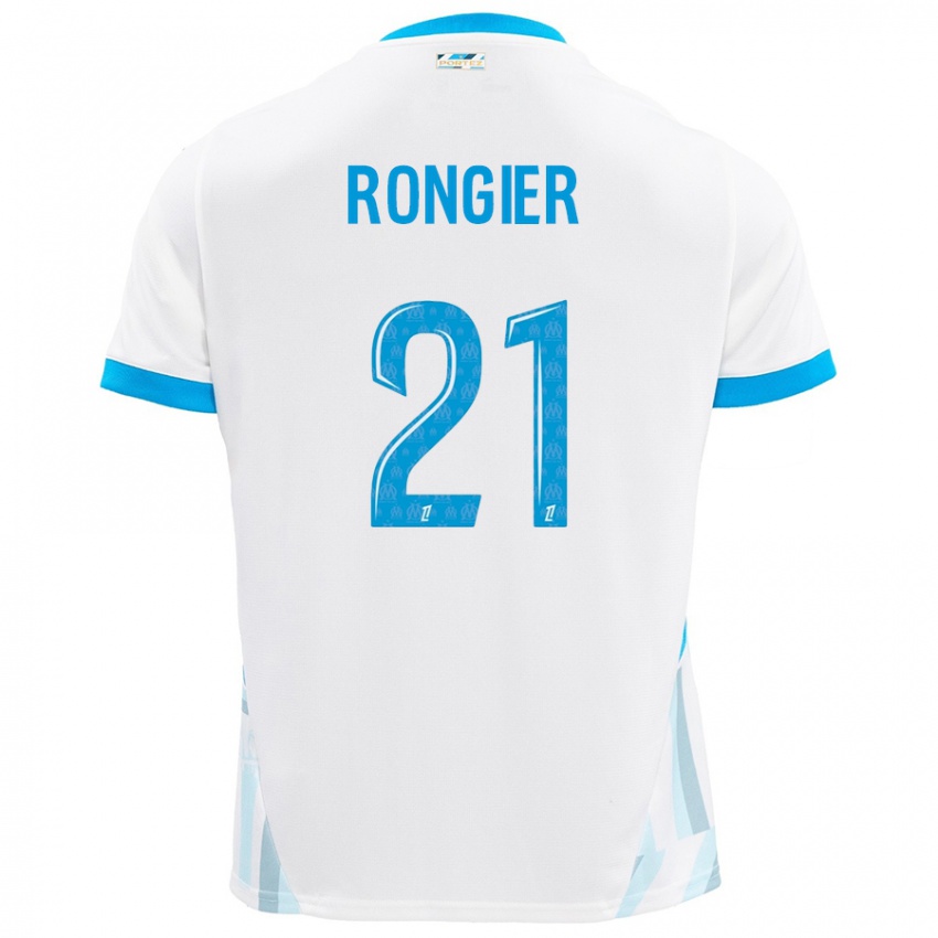 Bambino Maglia Valentin Rongier #21 Bianco Azzurro Kit Gara Home 2024/25 Maglietta