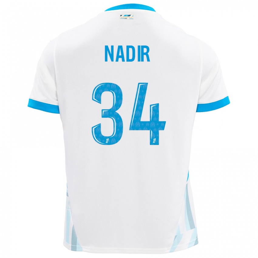 Bambino Maglia Bilal Nadir #34 Bianco Azzurro Kit Gara Home 2024/25 Maglietta