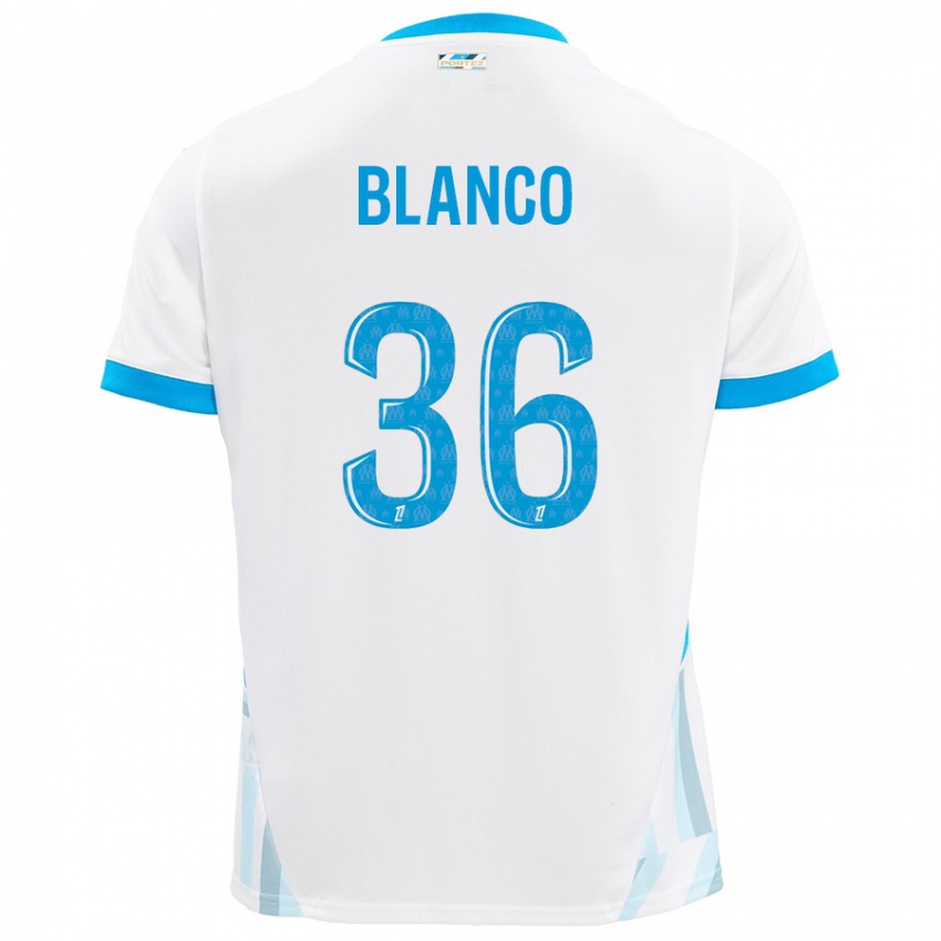 Bambino Maglia Ruben Blanco #36 Bianco Azzurro Kit Gara Home 2024/25 Maglietta