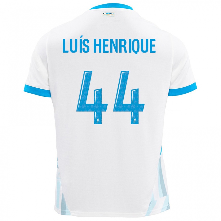 Bambino Maglia Luis Henrique #44 Bianco Azzurro Kit Gara Home 2024/25 Maglietta