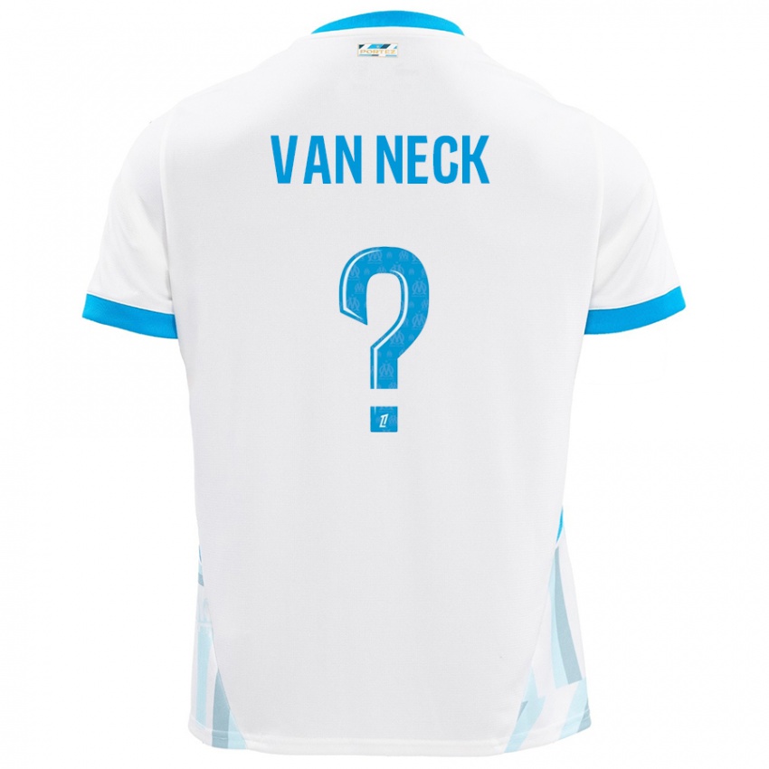 Bambino Maglia Jelle Van Neck #0 Bianco Azzurro Kit Gara Home 2024/25 Maglietta