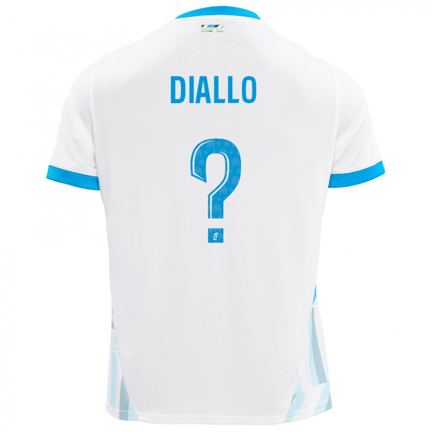 Bambino Maglia Mouhamed Diallo #0 Bianco Azzurro Kit Gara Home 2024/25 Maglietta