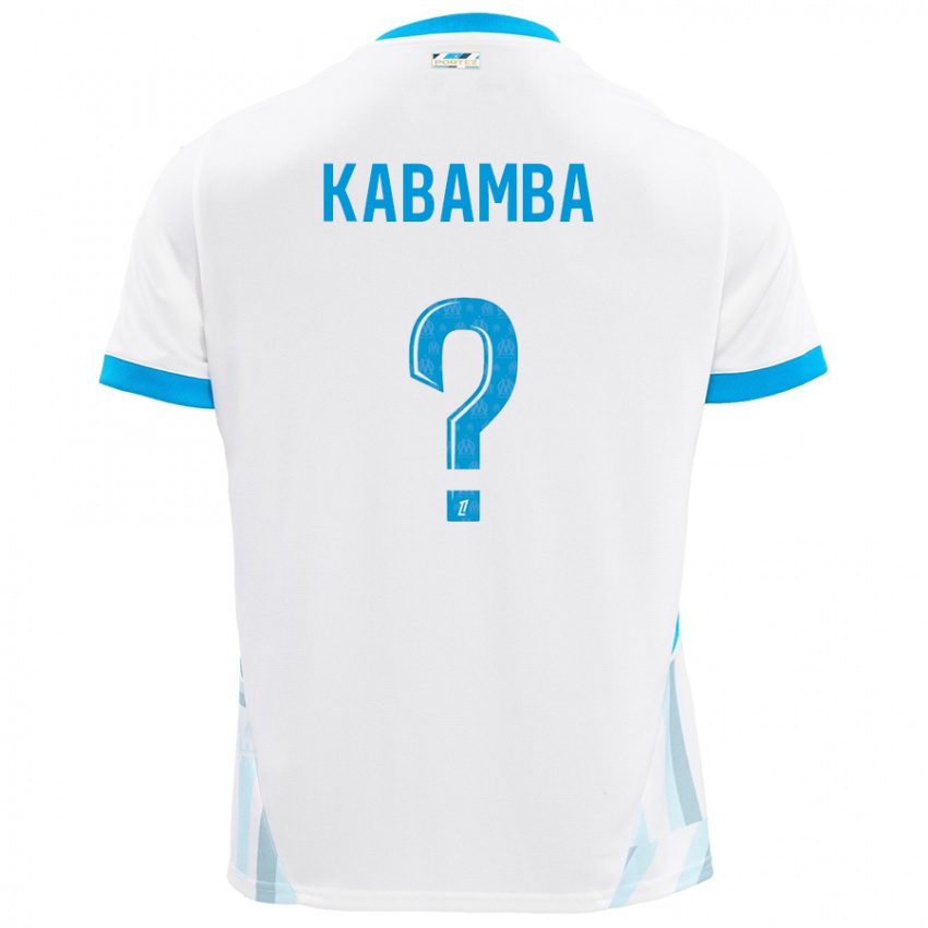 Bambino Maglia Alexis Kabamba #0 Bianco Azzurro Kit Gara Home 2024/25 Maglietta