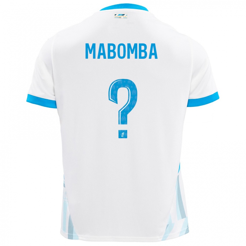 Bambino Maglia Daniel Mabomba #0 Bianco Azzurro Kit Gara Home 2024/25 Maglietta