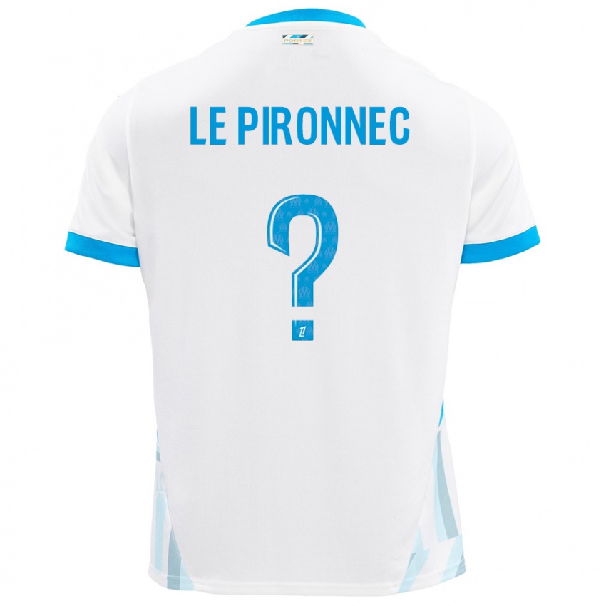 Bambino Maglia Kélian Le Pironnec #0 Bianco Azzurro Kit Gara Home 2024/25 Maglietta