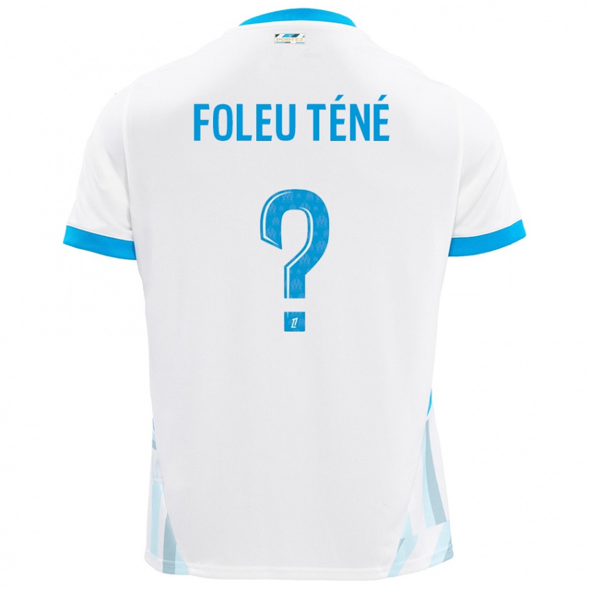 Bambino Maglia Krys Foleu Téné #0 Bianco Azzurro Kit Gara Home 2024/25 Maglietta