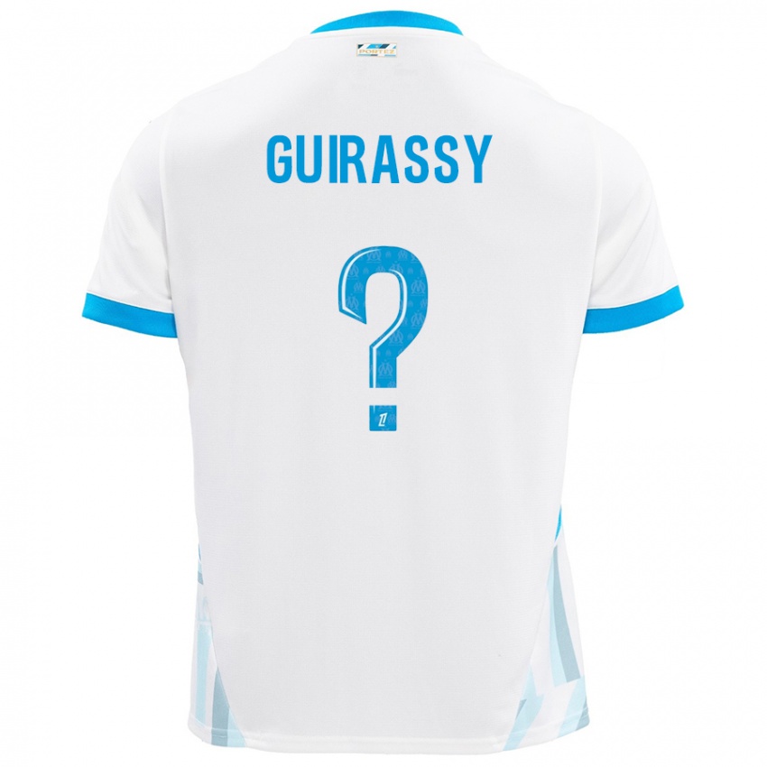 Bambino Maglia Moctar Guirassy #0 Bianco Azzurro Kit Gara Home 2024/25 Maglietta