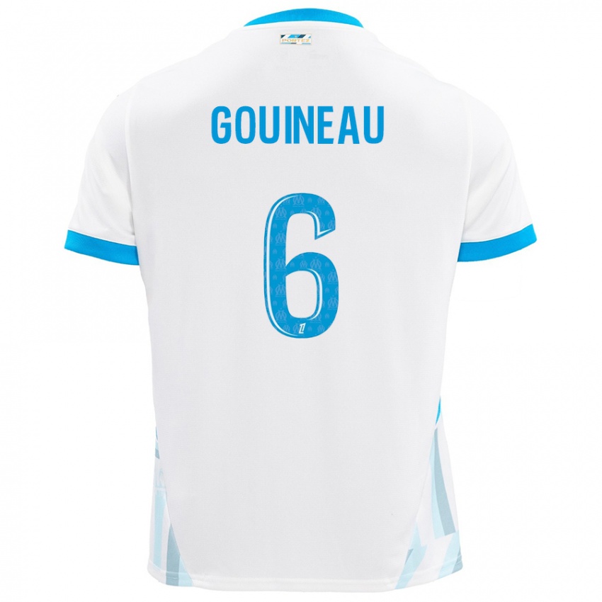 Bambino Maglia Coline Gouineau #6 Bianco Azzurro Kit Gara Home 2024/25 Maglietta