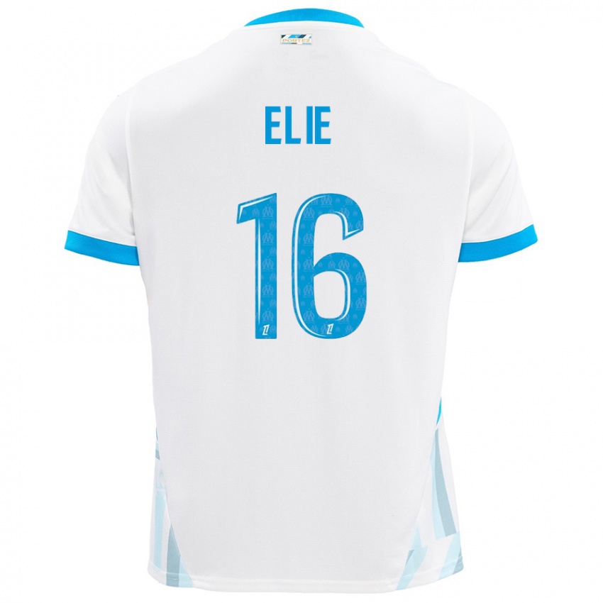 Bambino Maglia Anaïs Elie #16 Bianco Azzurro Kit Gara Home 2024/25 Maglietta