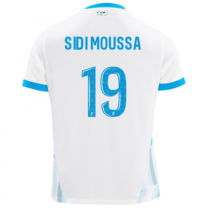 Bambino Maglia Salima Sidi Moussa #19 Bianco Azzurro Kit Gara Home 2024/25 Maglietta