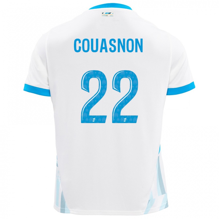 Bambino Maglia Roxane Couasnon #22 Bianco Azzurro Kit Gara Home 2024/25 Maglietta