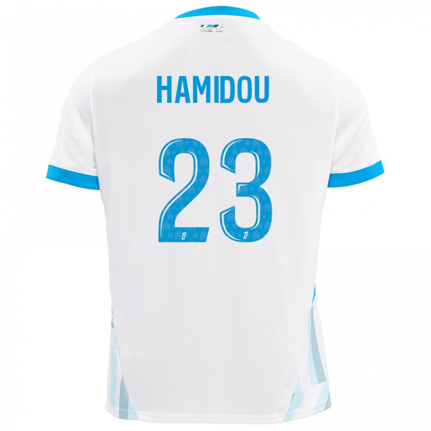 Bambino Maglia Jamila Hamidou #23 Bianco Azzurro Kit Gara Home 2024/25 Maglietta