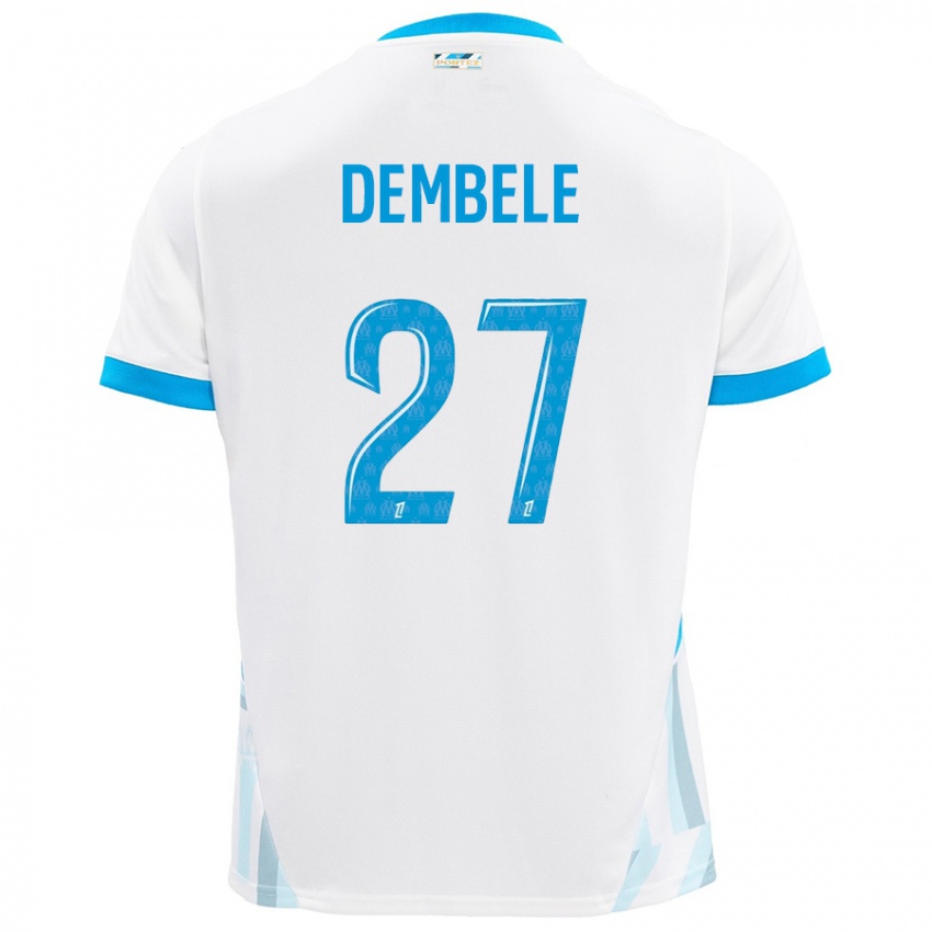 Bambino Maglia Coumba Dembélé #27 Bianco Azzurro Kit Gara Home 2024/25 Maglietta