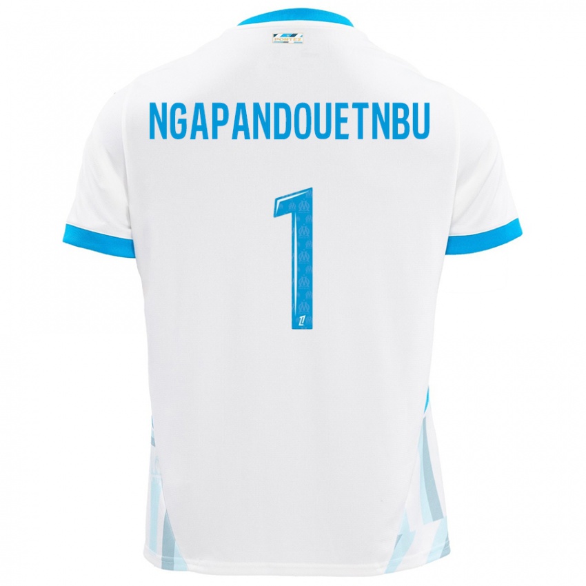 Bambino Maglia Simon Ngapandouetnbu #1 Bianco Azzurro Kit Gara Home 2024/25 Maglietta